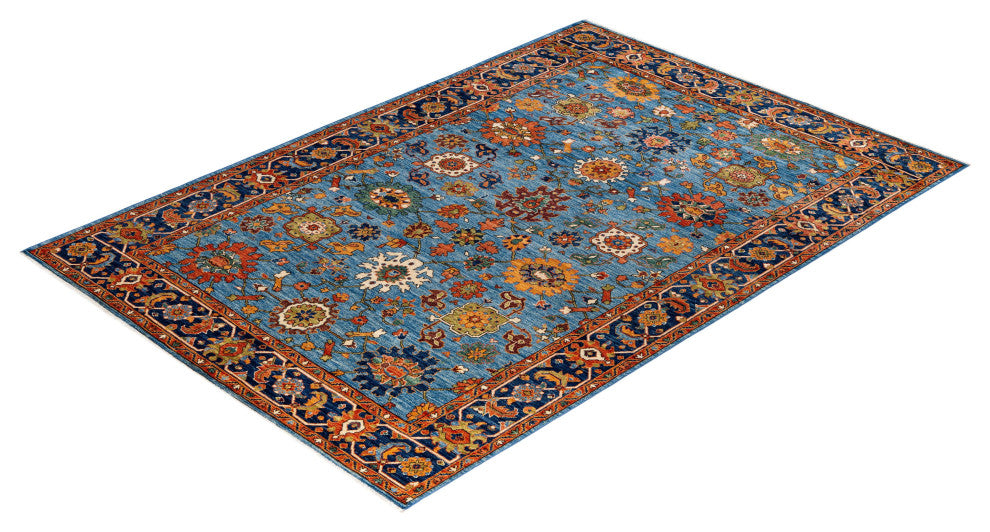 Serapi One-of-a-Kind Hand-Knotted Area Rug Light Blue, 6'2" x 9'0"