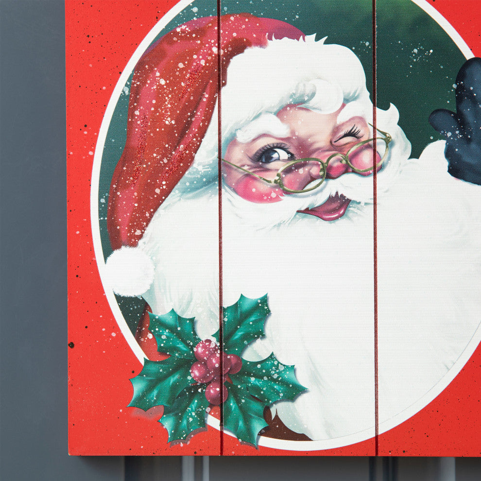 18"H Wooden Christmas Santa Door Hanger