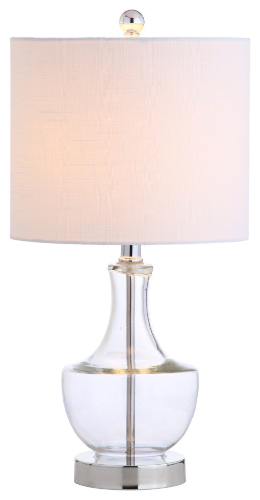 Colette 20" Mini Glass Table Lamp, Clear, Single