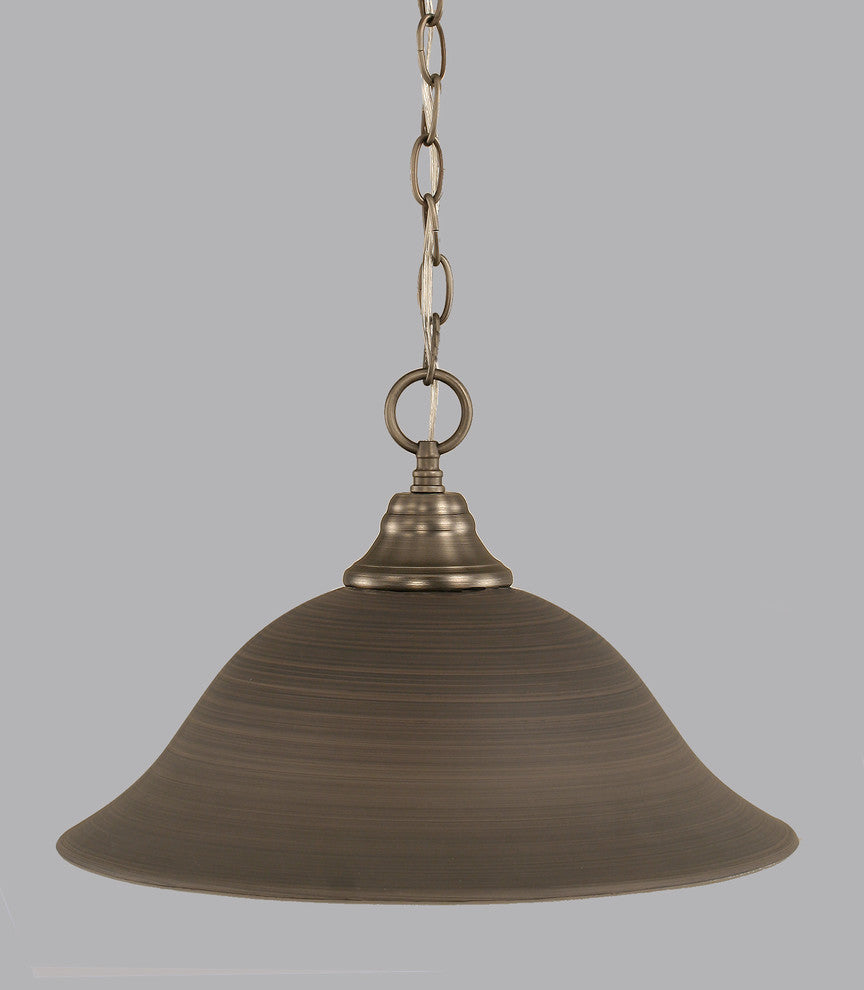 Chain Hung Pendant In Brushed Nickel, 16" Gray Linen Glass