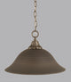 Chain Hung Pendant In Brushed Nickel, 16" Gray Linen Glass