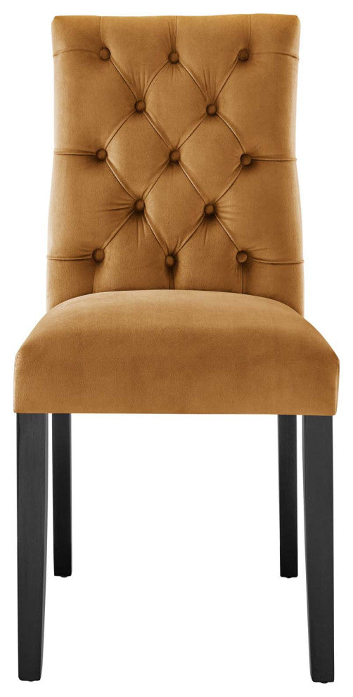 Side Dining Chair, Set of 2, Brown, Velvet, Modern, Cafe Bistro Hospitality