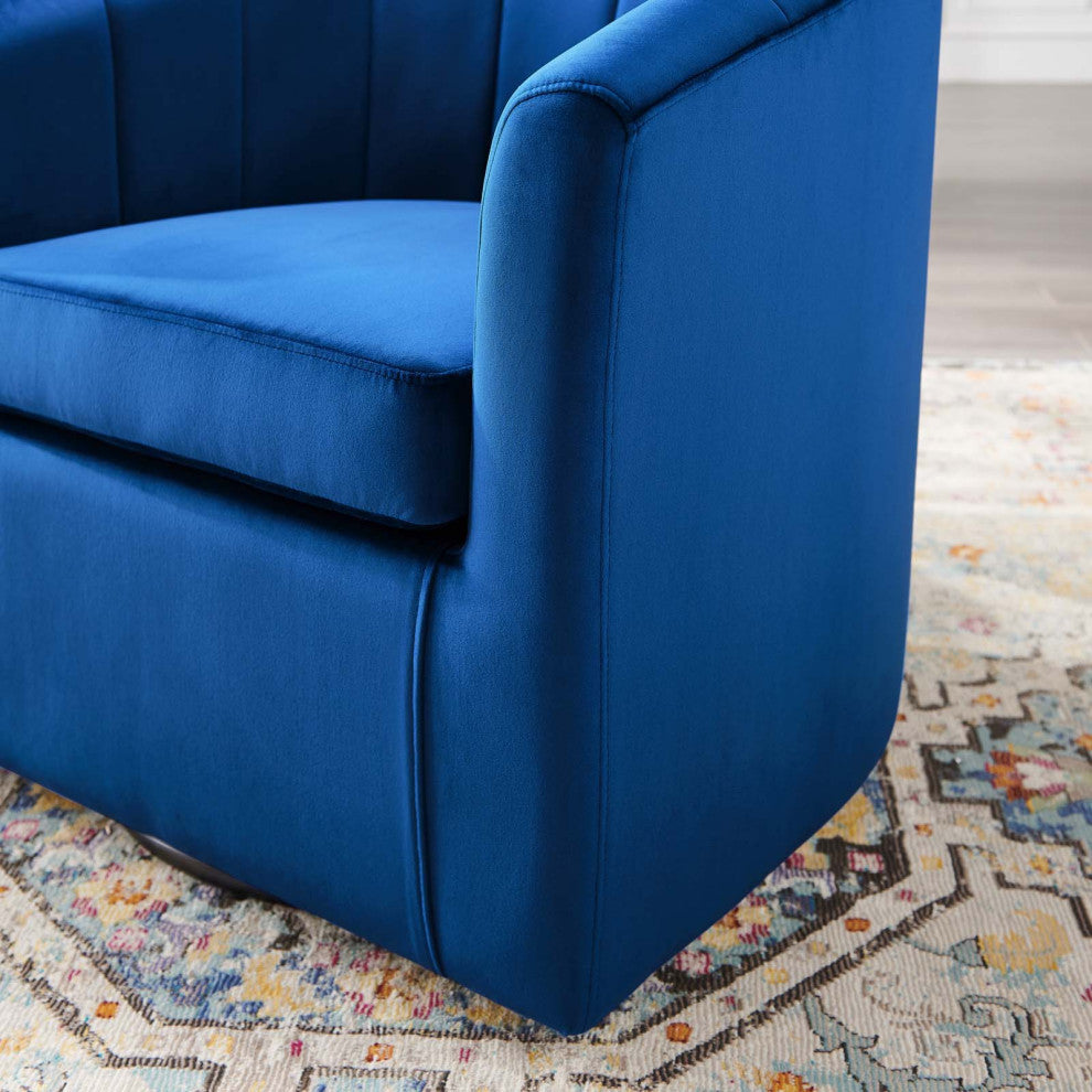 Armchair Accent Chair, Velvet, Blue Navy, Modern, Living Lounge Hospitality