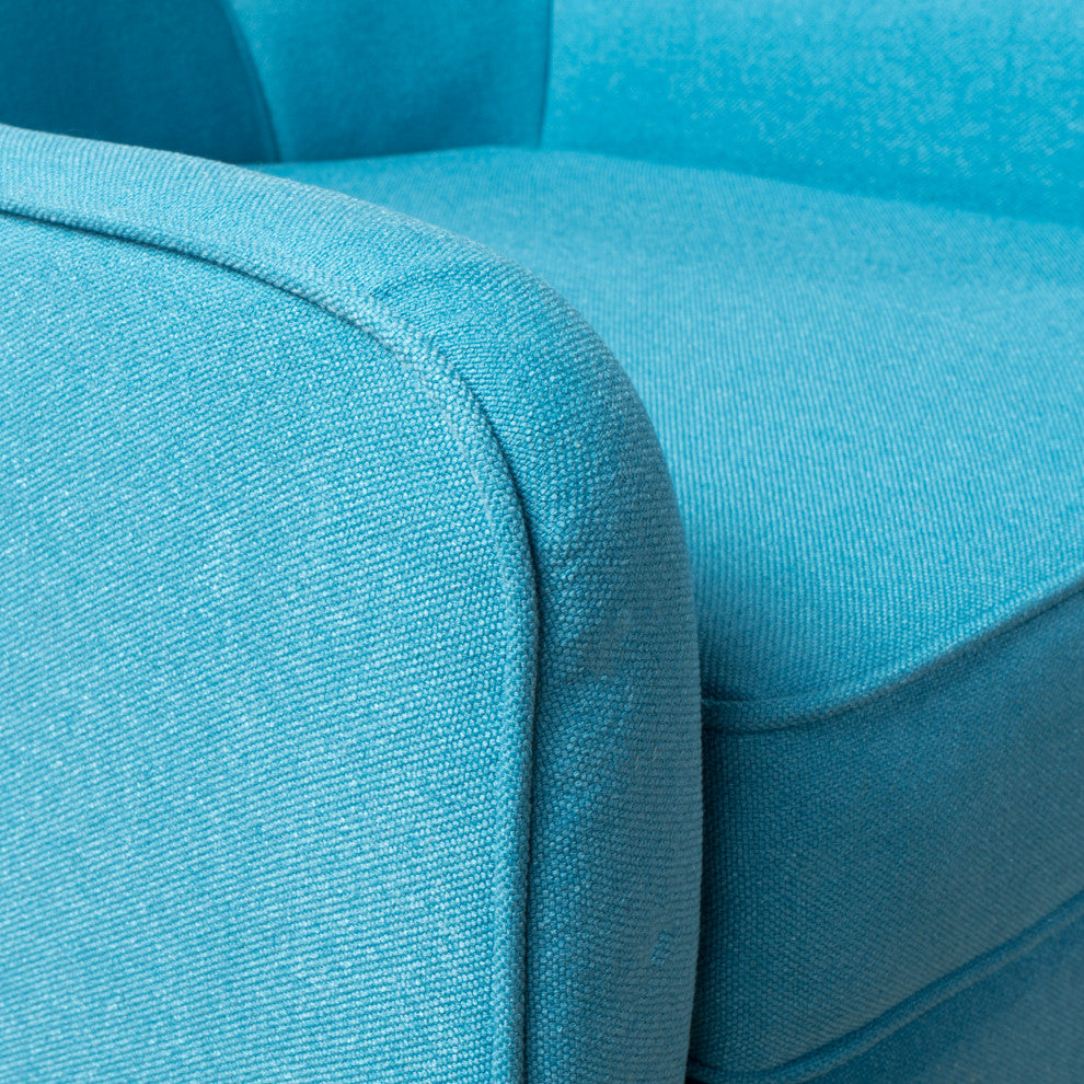 GDF Studio Fontinella Mid-Century Modern Fabric Tufted Arm Chair, Teal, Single