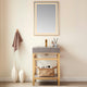 Horizontal Rectangular LED Wall Mount Bathroom Mirror, Gold, 24"