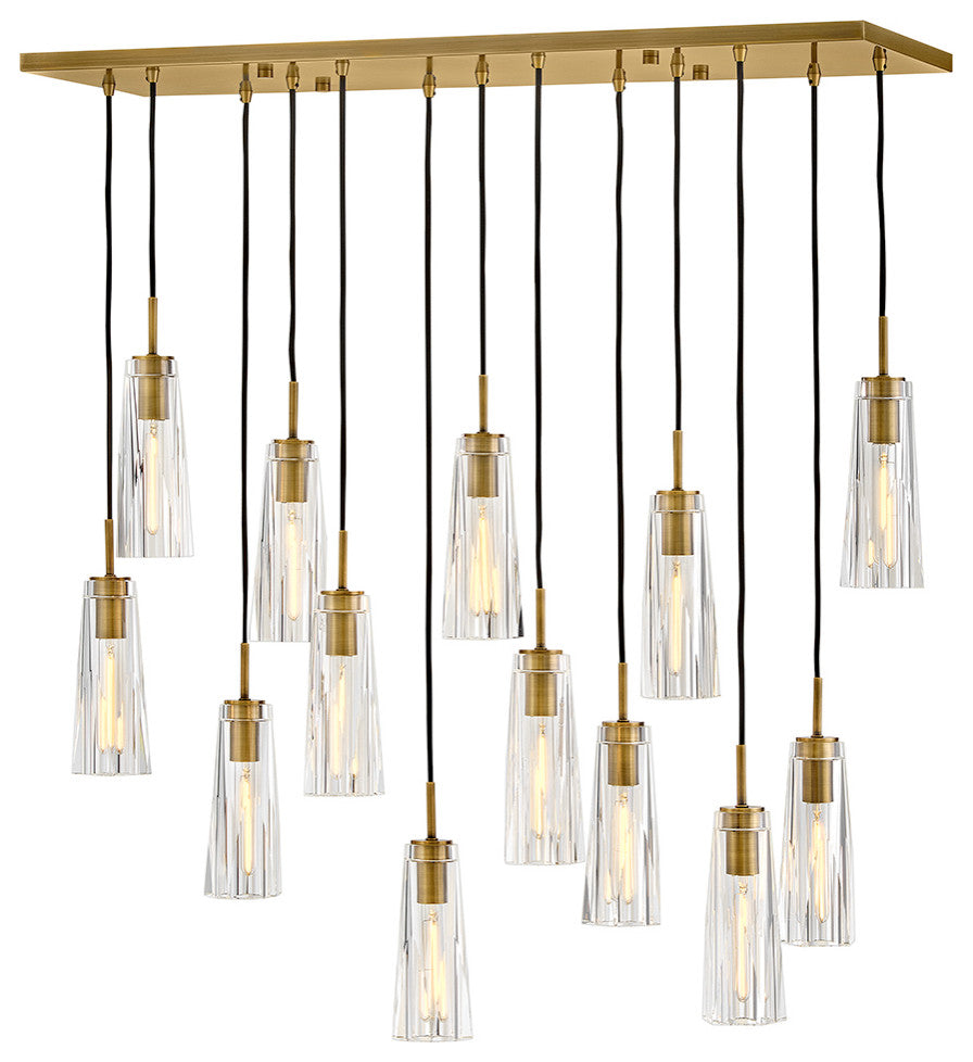 Fredrick Ramond Cosette Medium Thirteen Light Linear, Heritage Brass