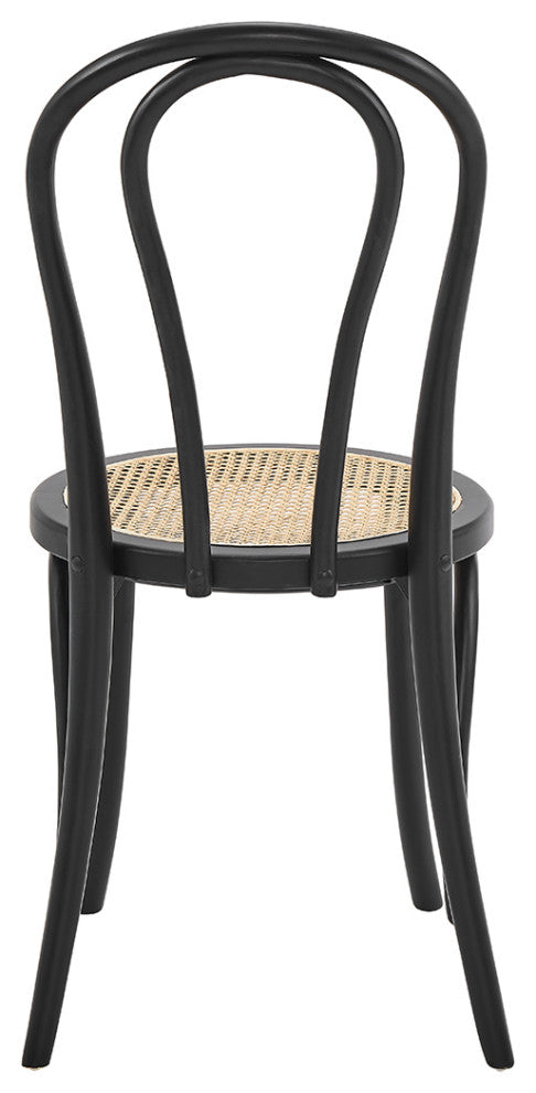 Marko Side Chair, Matte Black With Natural Seat