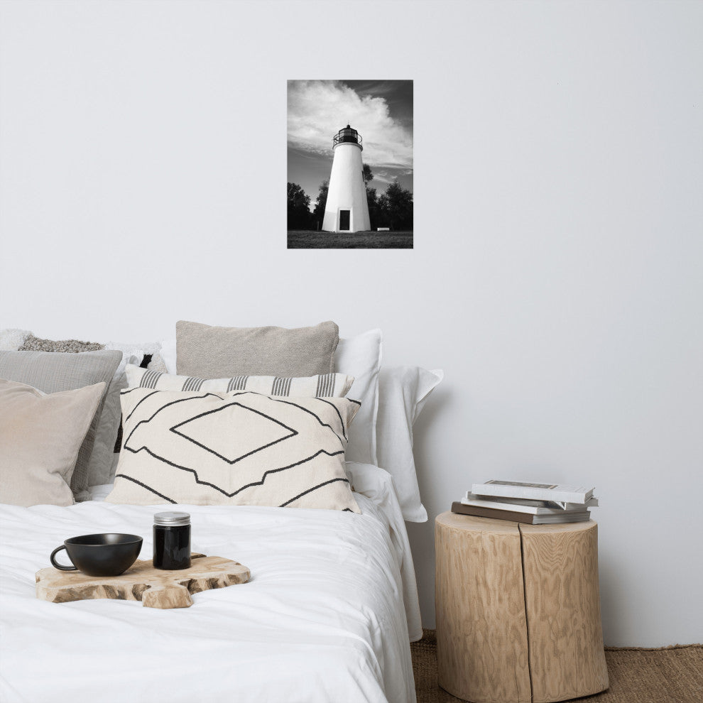 Touch the Sky Landscape Photo, Lighthouse Unframed Wall Art Print, 18" X 24"