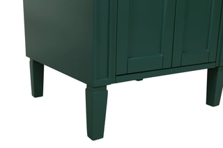 Home Living Vanity with Carrara White Marble Countertop, Green, 24", Single Sink
