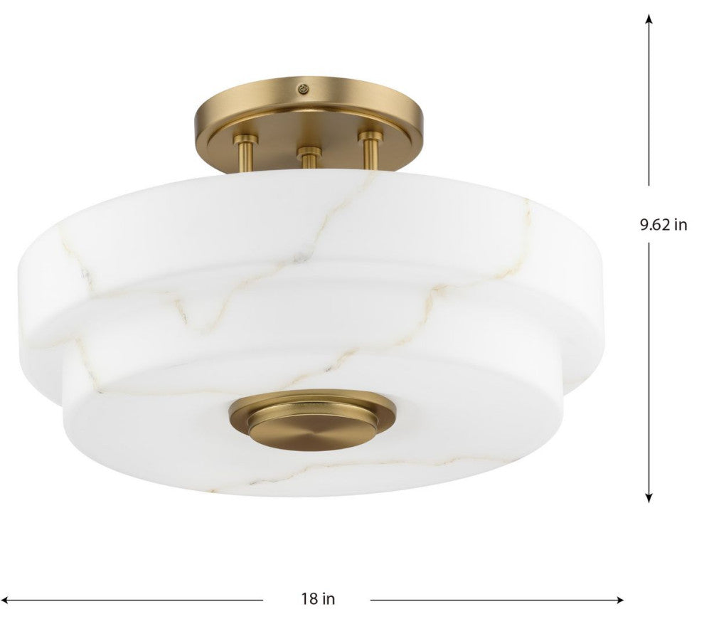 Tosca Collection Three-Light Luxe Semi-Flush Mount Light, Brushed Bronze