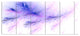 Bright Blue Veins of Marble, Abstract Wall Art Canvas, 70"x28", 6 Panels