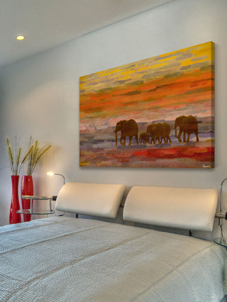 "Herd Walking" Print on Canvas, 45"x30"