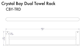 ZLINE Crystal Bay Double Towel Rail, Chrome, CBY-TRD-CH
