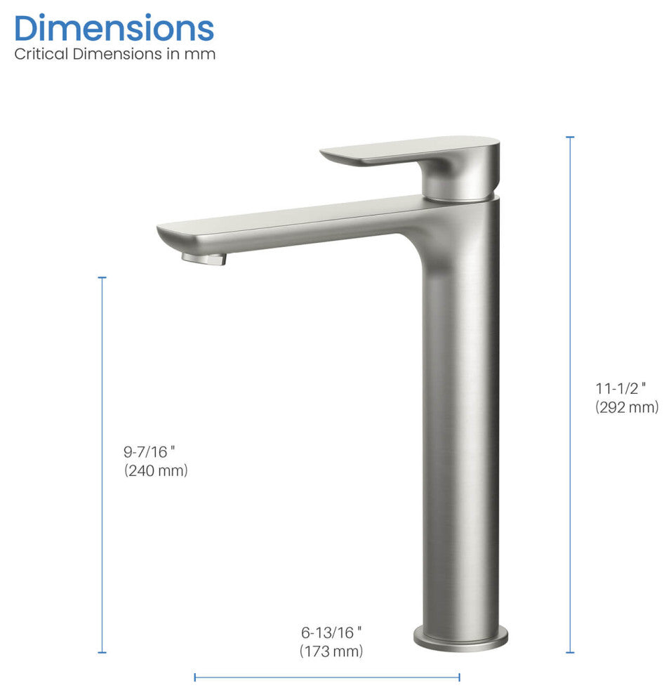 Tender-T Single Handle Bathroom Vessel Sink Faucet, Brushed Nickel