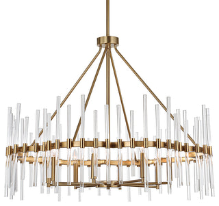 Uttermost Crystal Stick 8 Light Brass Chandelier