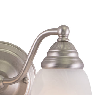 Standford 2-Light Vanity, Brushed Nickel/Alabaster Glass