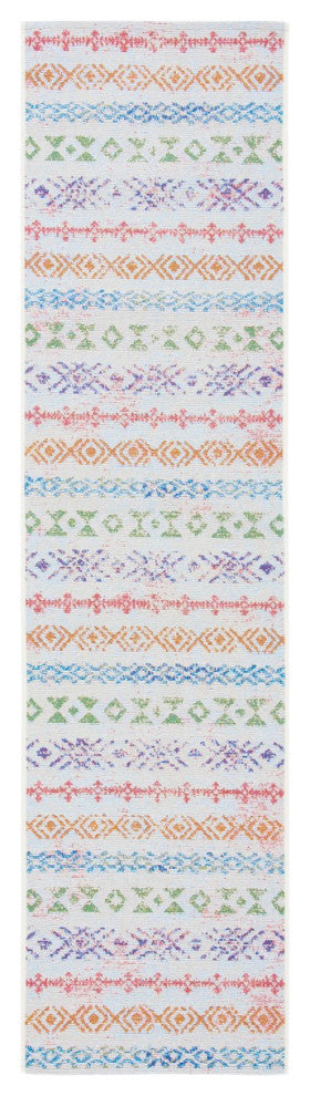 Safavieh Summer SMR429 Indoor-Outdoor Rug, Ivory/Blue, 2'x8'