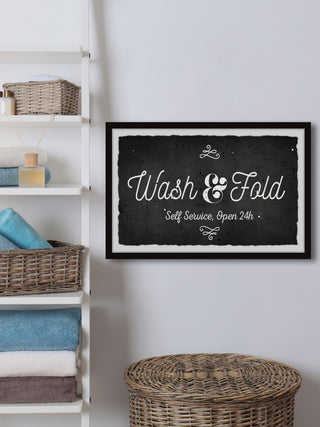 "Wash and Fold" Framed Painting Print, 30x20
