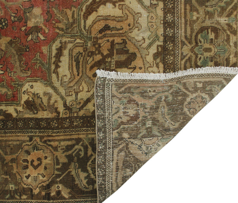 Fine Vintage Distressed Kit Brown Rug, 9''8x11''8