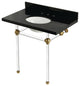 KVPK36KA7 36" Black Granite Console Sink with Acrylic Legs