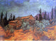 Vincent Van Gogh Wooden Sheds, 21"x28" Gallery Wrapped Canvas Print
