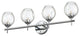 4 Light Halogen Vanity Polished Chrome with Clear Glass