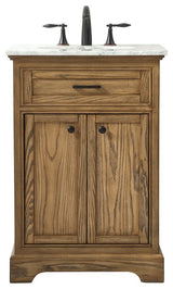 Elegant Decor Americana 24" Aluminum Alloy Single Bathroom Vanity in Driftwood