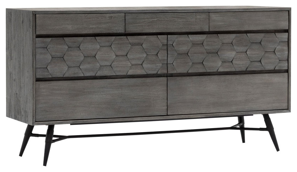 Makena 6 Drawer Dresser in Grey Acacia Wood