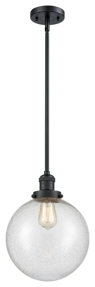 X-Large Beacon 1-Light Mini Pendant, Matte Black, Seedy