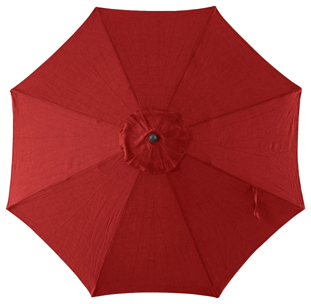 Royal Garden 9' Aluminum Crank and Tilt Market Umbrella, Red
