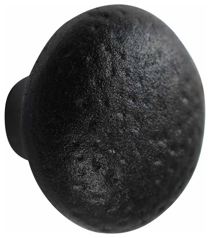 Round Black Wrought Iron Cabinet Knob Pull