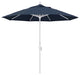 9' Matted White Collar Tilt Crank Lift Aluminum Umbrella, Sunbrella, Spectrum In