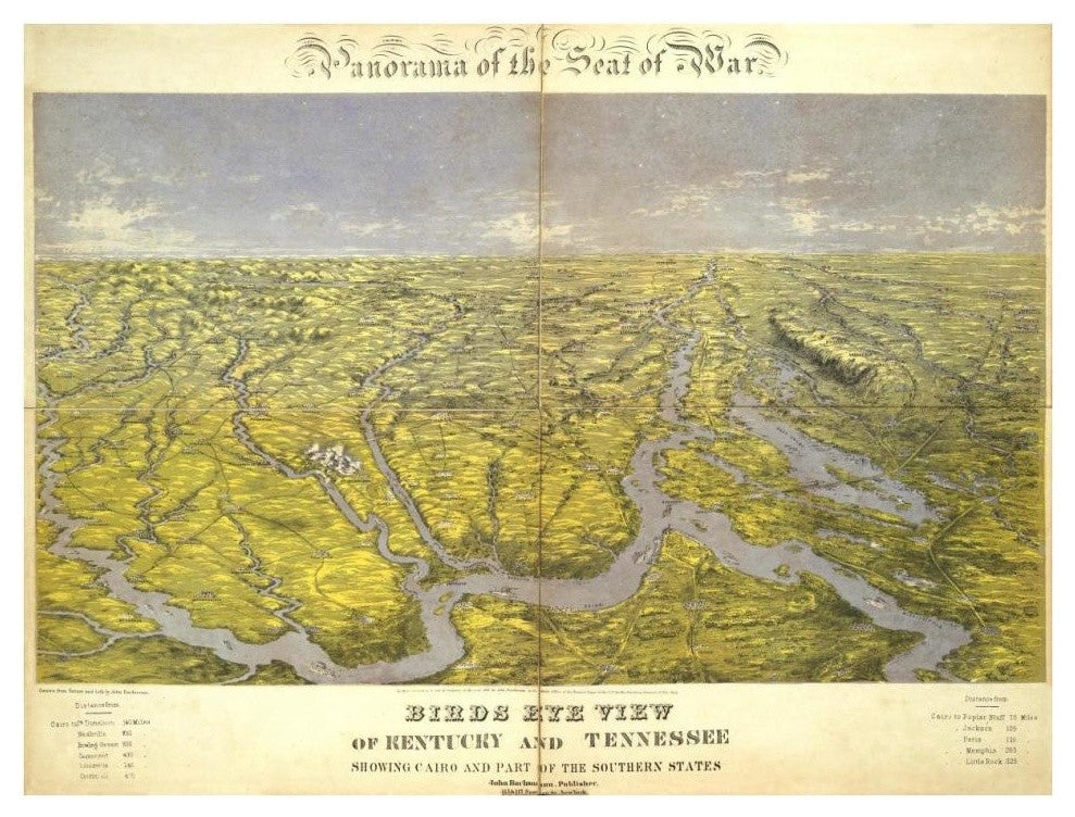 "Kentucky and Tennessee, 1861" Digital Paper Print by John Bachmann, 38"x29"