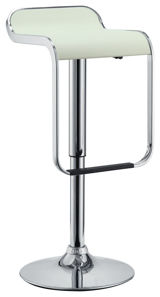 Modern Contemporary Dining Kitchen Vinyl Bar Stool White