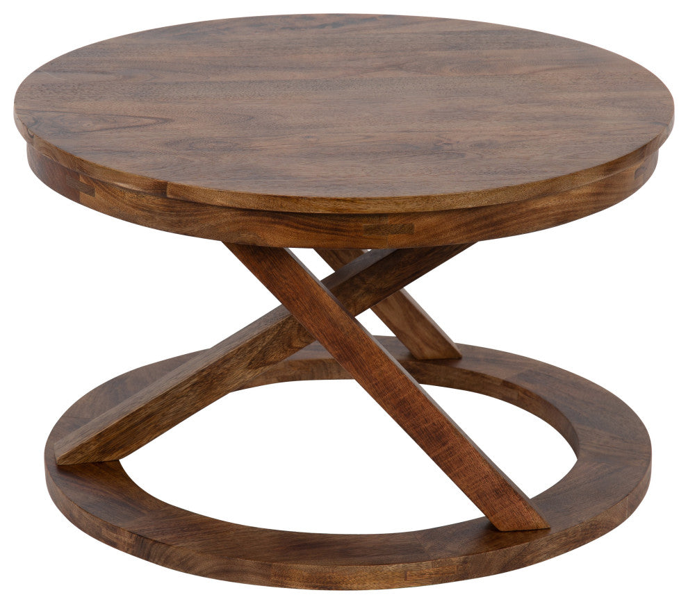 Aja Wood Coffee Table, Walnut Brown, 16x16x26
