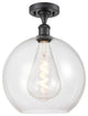 Innovations 516-1C-BK-G122-12-LED 1-Light Semi-Flush Mount, Matte Black