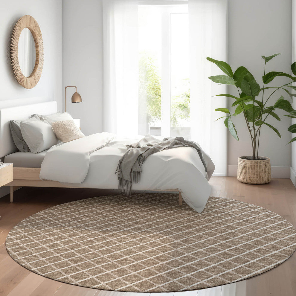 Indoor/Outdoor York YO1 Taupe Machine Washable 10' x 10' Rug