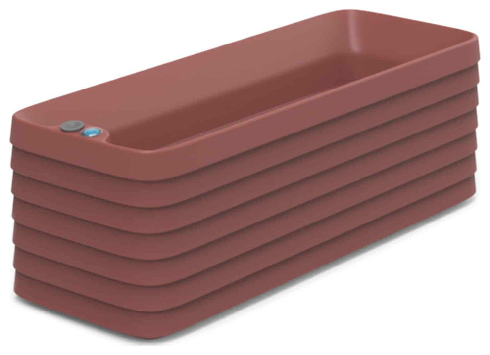 TruDrop Slat Self Watering Windowbox, Currant, Medium 35"x13"x12"h