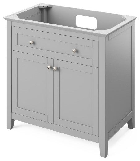Chatham Traditional 36" Grey Single Sink Vanity, Boulder Cultured Marble Vanity