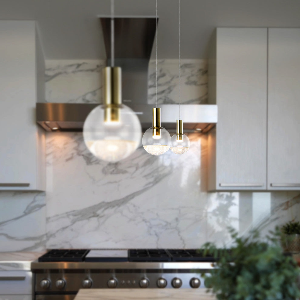 Sienna 5" ETL Certified Integrated LED Pendant Lighting Fixture, Brass
