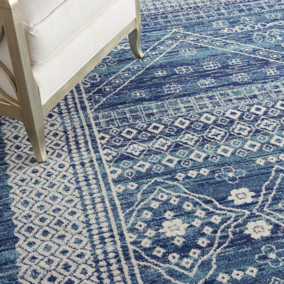 7'' X 10'' Navy Blue Power Loom Area Rug