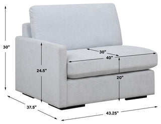 Uttermost Refuge Cloud Blue Left Arm Facing Sofa