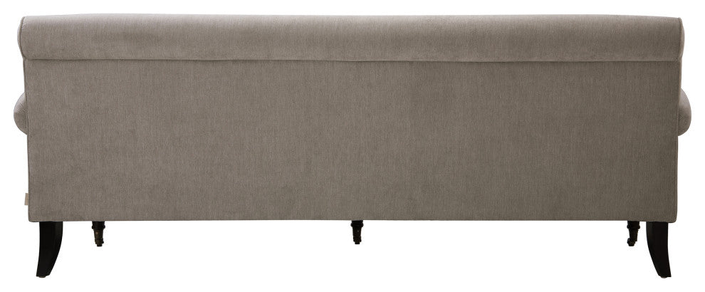 Alana Lawson 88" 3-Cushion Tight Back Sofa, Silver Gray Polyester