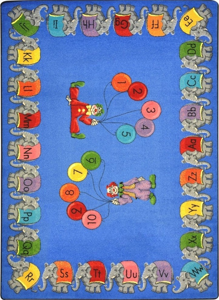 Kid Essentials Rug, Circus Elephant Parade, 3'10"x5'4"
