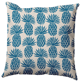 18" x 18" Pineapple Stripes Decorative Throw Pillow, Autumn Blue