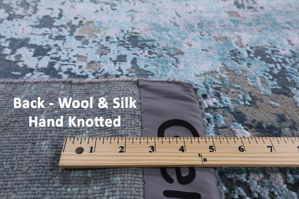 Modern Hand Knotted Wool and Silk Rug 12' 0" X 18' 3" Q7117