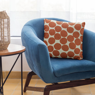 Plutus Red Beige Tomato Dot Luxury Throw Pillow, 12"x20"