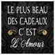 "Inspirational Collage I French on Black" Print by Daphne Brissonnet, 42"x42"