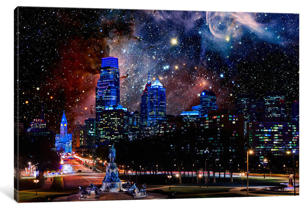 "Philadelphia, Pennsylvania Carina Nebula Skyline" by iCanvas, 26x18x1.5"
