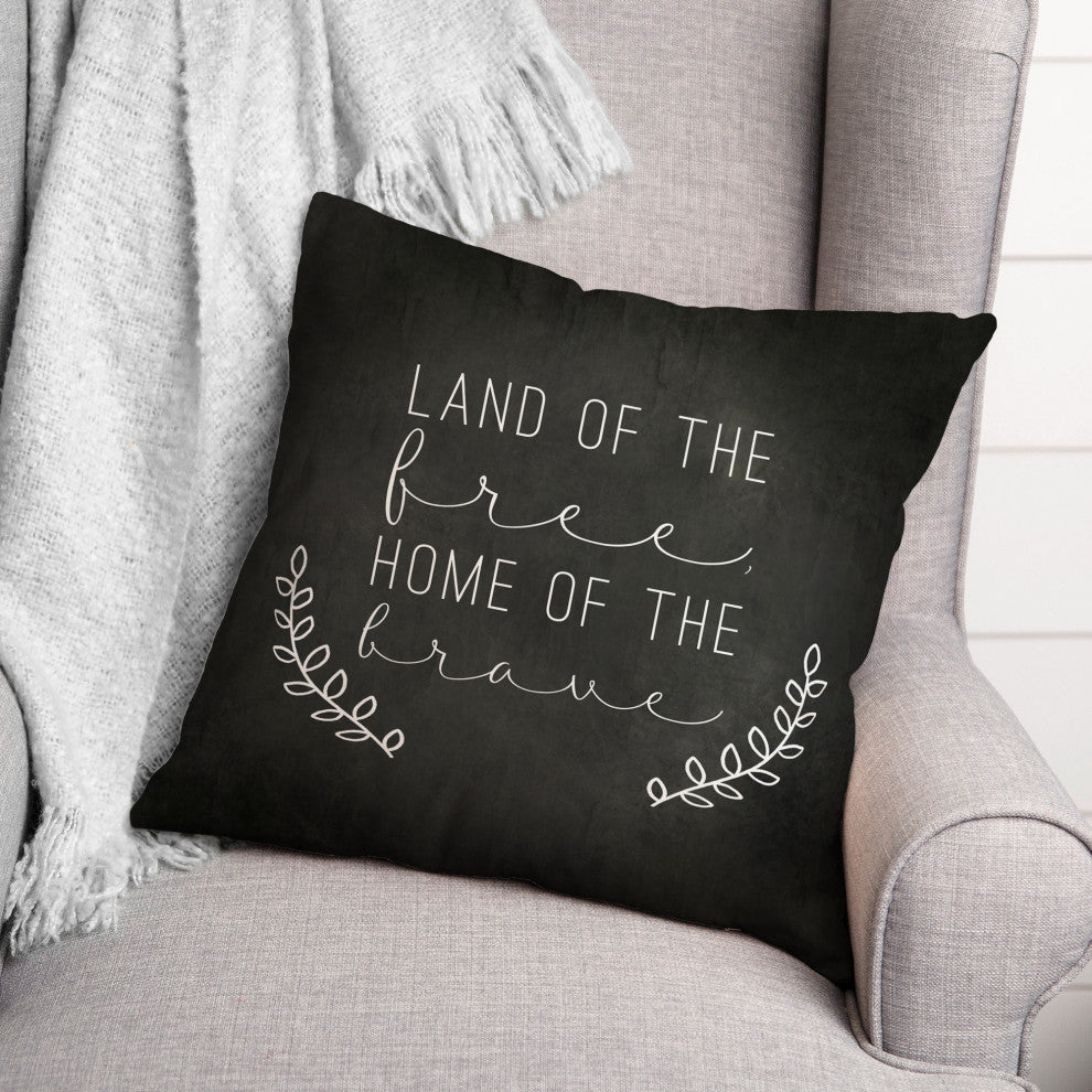 Land Of The Free Home Of The Brave 18x18 Throw Pillow
